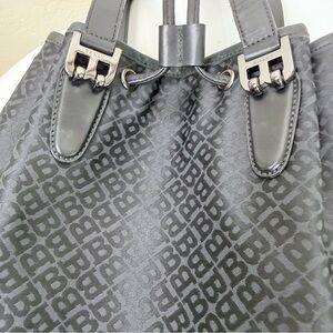 Rare Vintage BALLY Black Leather Drawstring Bucket Bag - Pristine Condition